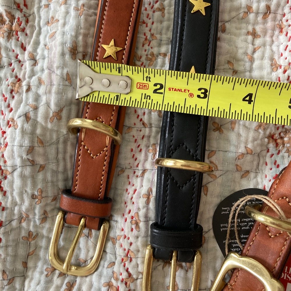 Artisan Made Padded Leather Dog Collar w Star Studs - Picture 3 of 11